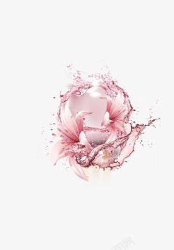 保湿凝露粉红色花瓣凝露水样背景装饰图案高清图片
