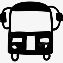手绘的公共汽车校车手绘交通图标高清图片