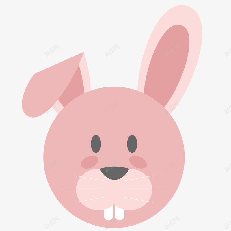 卡通粉红色的小兔子头像矢量图ai免抠素材_新图网 https://ixintu.com 兔子嘴巴 动物设计 卡通 可爱 头像设计 小兔子 牙齿 矢量图 粉红色