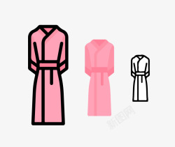 扁平浴袍设计粉红色浴袍矢量图高清图片