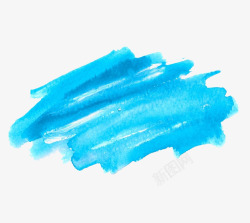 蓝色水彩笔画素材