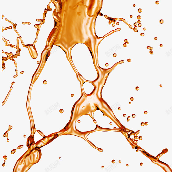 水元素png免抠素材_新图网 https://ixintu.com 喷溅 橙色溅起 水元素 水背景 水花水珠飞溅 透明液体