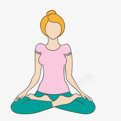 瑜伽女孩静坐冥想矢量图素材