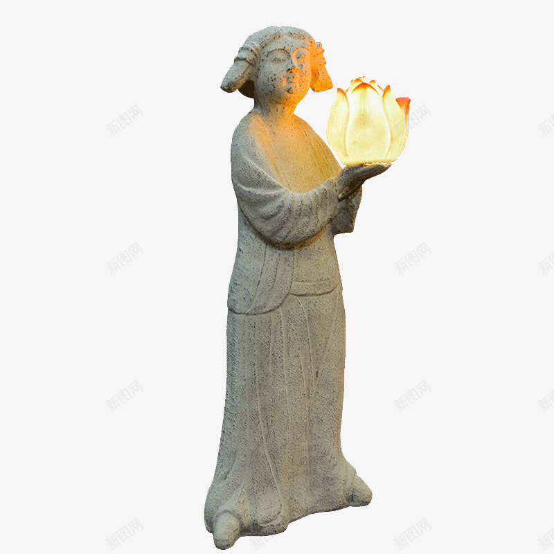 女神雕像png免抠素材_新图网 https://ixintu.com 欧洲女人 石器 莲花灯 雕像