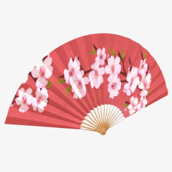 桃花日本折扇素材