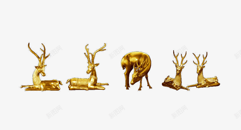 欧式雕塑金鹿png免抠素材_新图网 https://ixintu.com 房地产 梅花鹿 金鹿 驯鹿 黄金