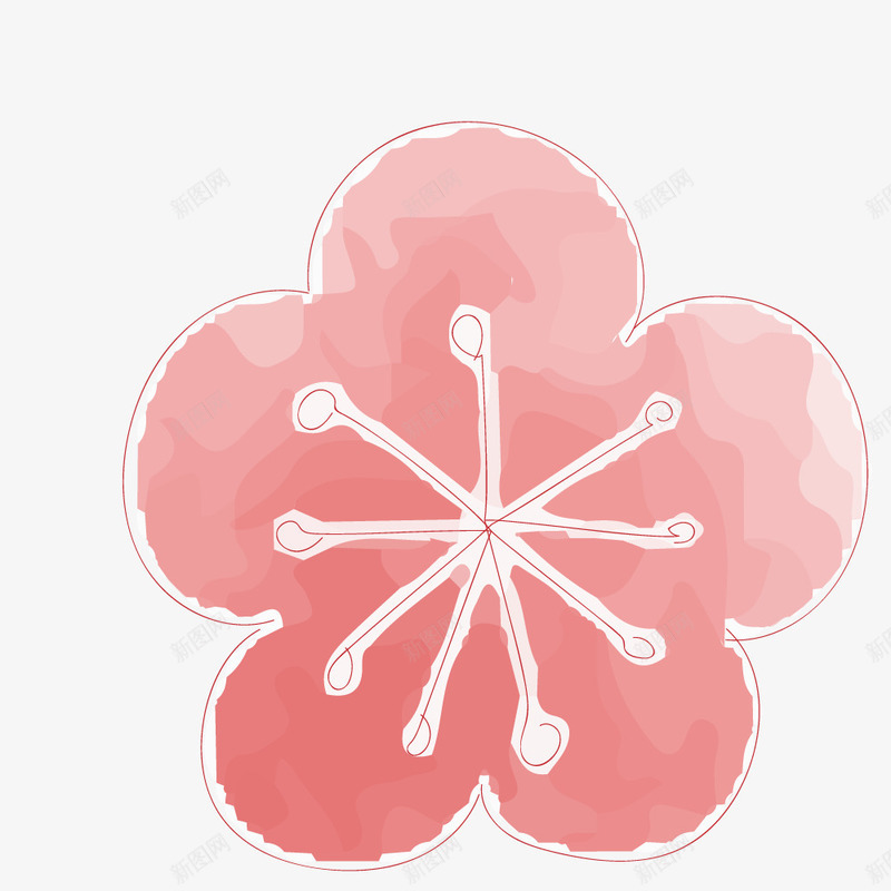 卡通手绘粉色的梅花png免抠素材_新图网 https://ixintu.com 一朵梅花 创意 动漫动画 卡通手绘 粉色的梅花 艺术 花朵