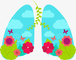 绿色肺部世界无烟日抽象肺部高清图片