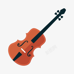 卡通小提琴乐器素材