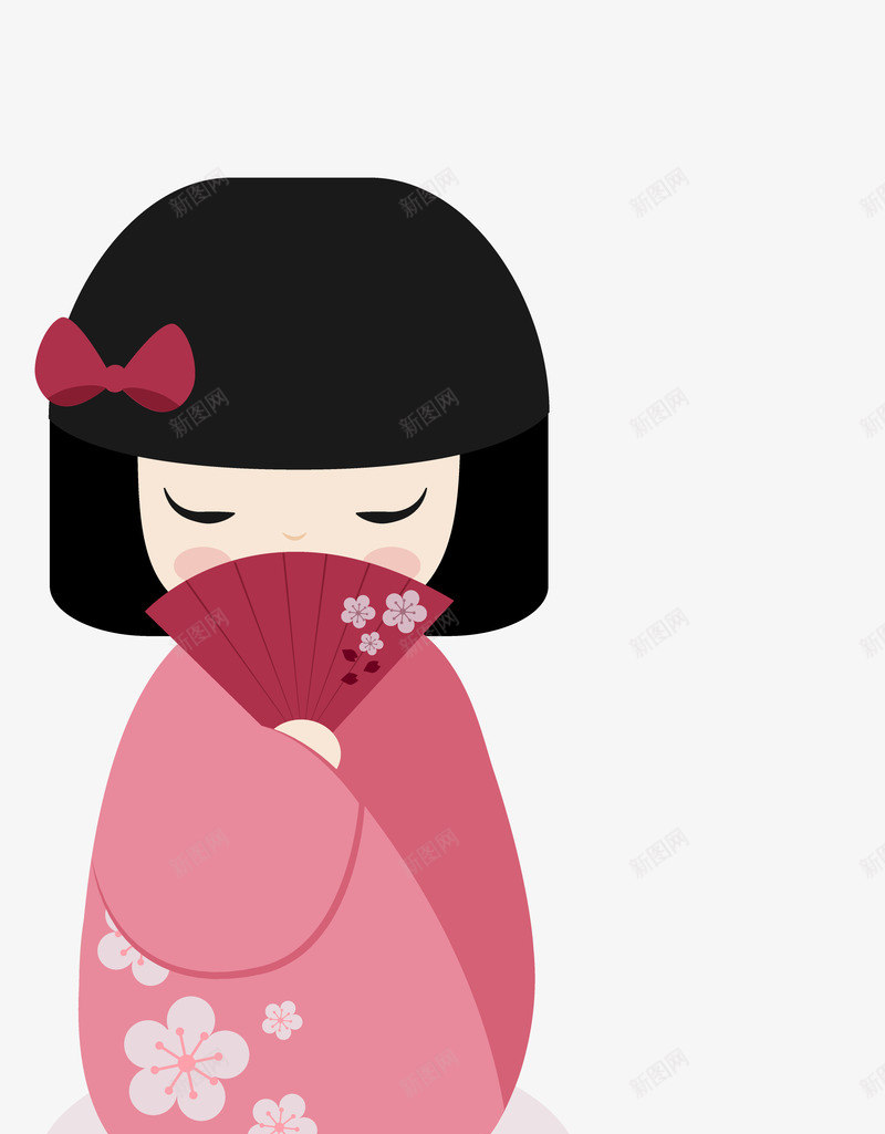 卡通手绘美丽的娃娃png免抠素材_新图网 https://ixintu.com 创意 动漫动画 卡通 可爱的日本娃娃 手绘 美丽的娃娃