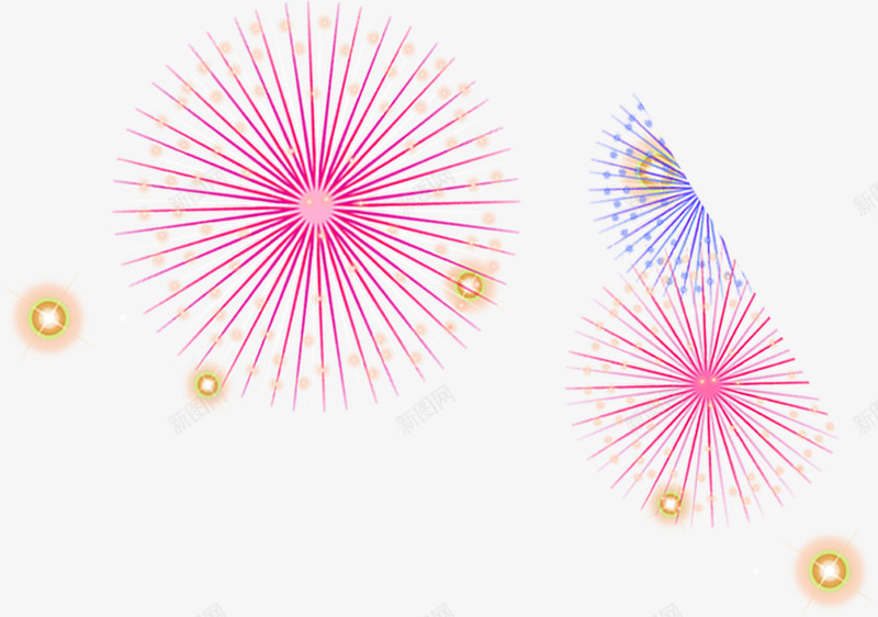 红色的扁平风格烟花造型png免抠素材_新图网 https://ixintu.com 扁平 烟花 红色 造型 风格