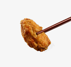 炸鸡摄影筷子夹炸鸡高清图片