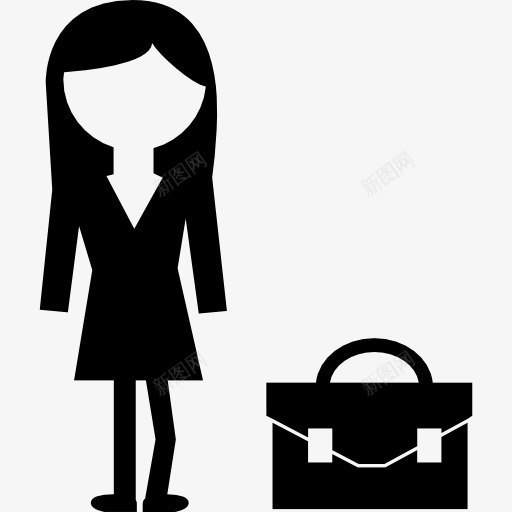 女生组合包在她身边图标png_新图网 https://ixintu.com 女 女人 她 学生方面 投资组合 教育 站着的 袋