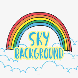 天空背景与彩虹和云素材
