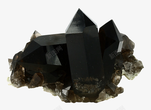 黑色水晶石png免抠素材_新图网 https://ixintu.com 水晶 石头 饰品 黑色