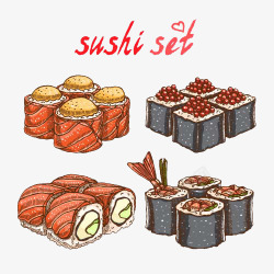 卡通日本寿司素材