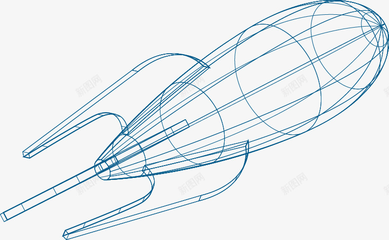 水彩蓝色火箭构图png免抠素材_新图网 https://ixintu.com 个性 免扣图 创意 卡通 手绘 抽象 水彩 线条 艺术 蓝色 设计