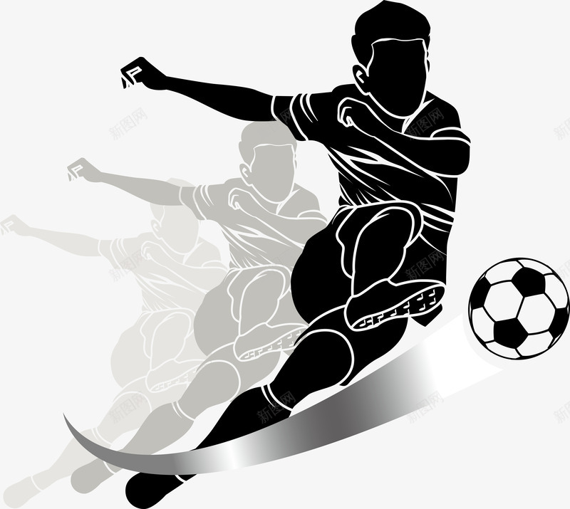 足球运动人物矢量图ai免抠素材_新图网 https://ixintu.com 黑色创意足球矢量素材欧洲杯创意设计 矢量图