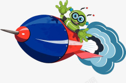 免费下载机器人从外太空飞来的绿色机器人装饰P高清图片