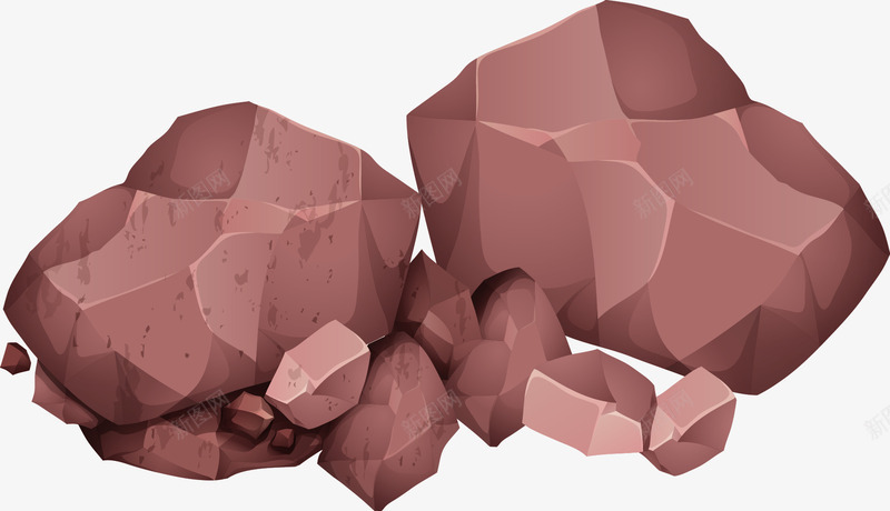 一堆石头矢量图eps免抠素材_新图网 https://ixintu.com 创意石头图案 手绘红色石头素材 石头矢量图 矢量图