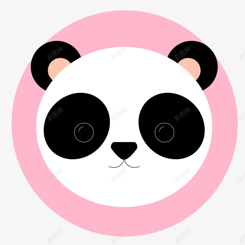 卡通粉红色的圆形熊猫标签矢量图ai免抠素材_新图网 https://ixintu.com 卡通 可爱 圆形 标签设计 熊猫 粉红色 贴纸设计 矢量图