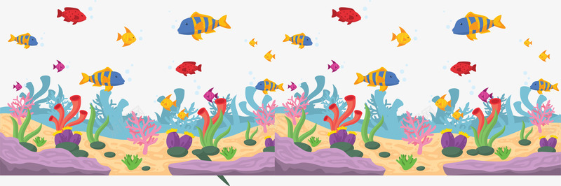 彩色海底世界插画png免抠素材_新图网 https://ixintu.com 动物 气泡 水草 海底 海洋 珊瑚 石头 鱼