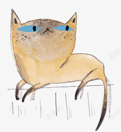 抽象猫咪png免抠素材_新图网 https://ixintu.com 卡通 宠物猫 小猫 手绘 插画 涂鸦