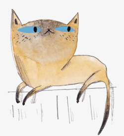 涂鸦小猫免扣PNG抽象猫咪高清图片