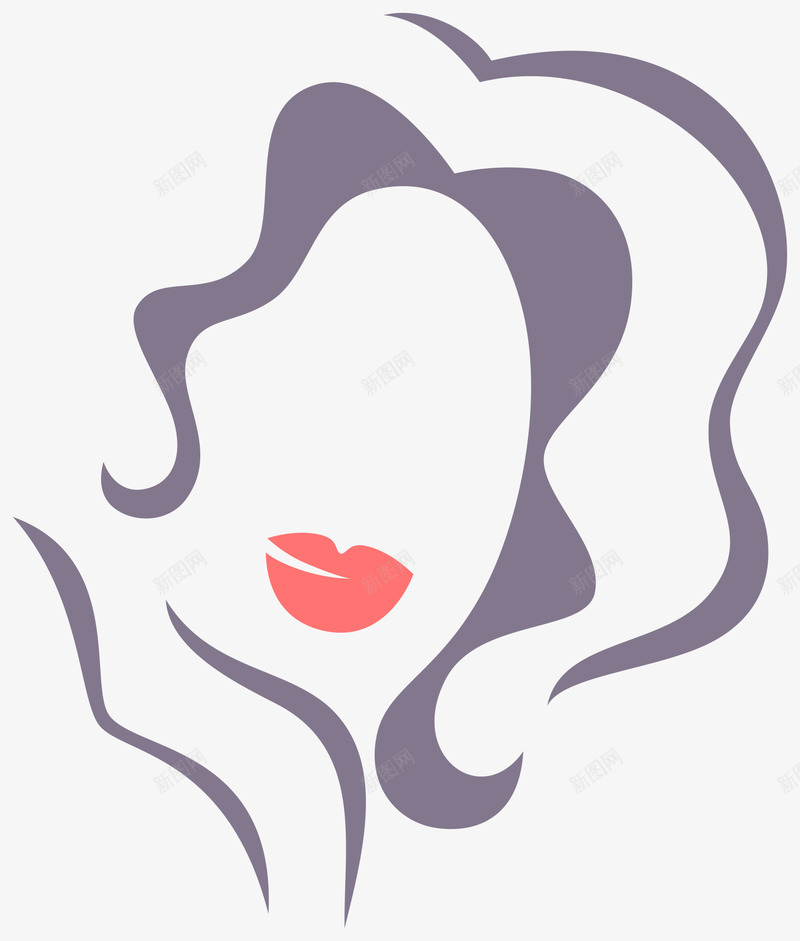 抽象女人png免抠素材_新图网 https://ixintu.com 免扣png素材 卡通 女人 简笔画 红唇