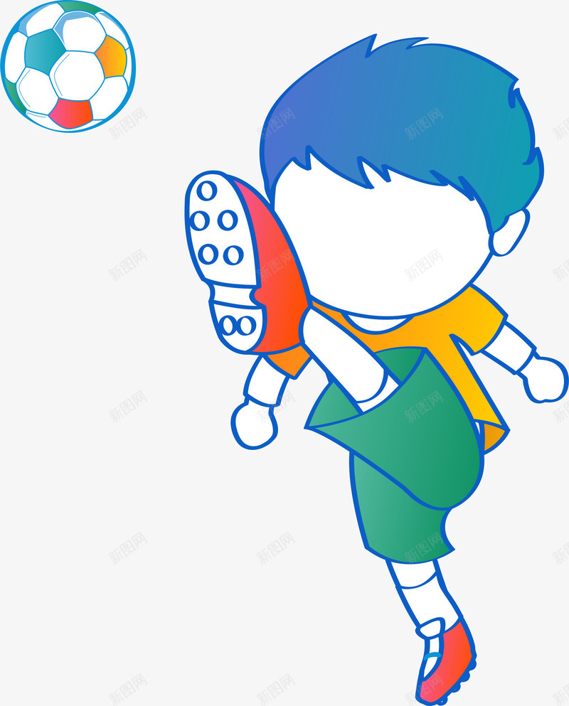 足球少年png免抠素材_新图网 https://ixintu.com AI 奥运 彩色 手绘 男孩 线条 足球 运动 青少年足球
