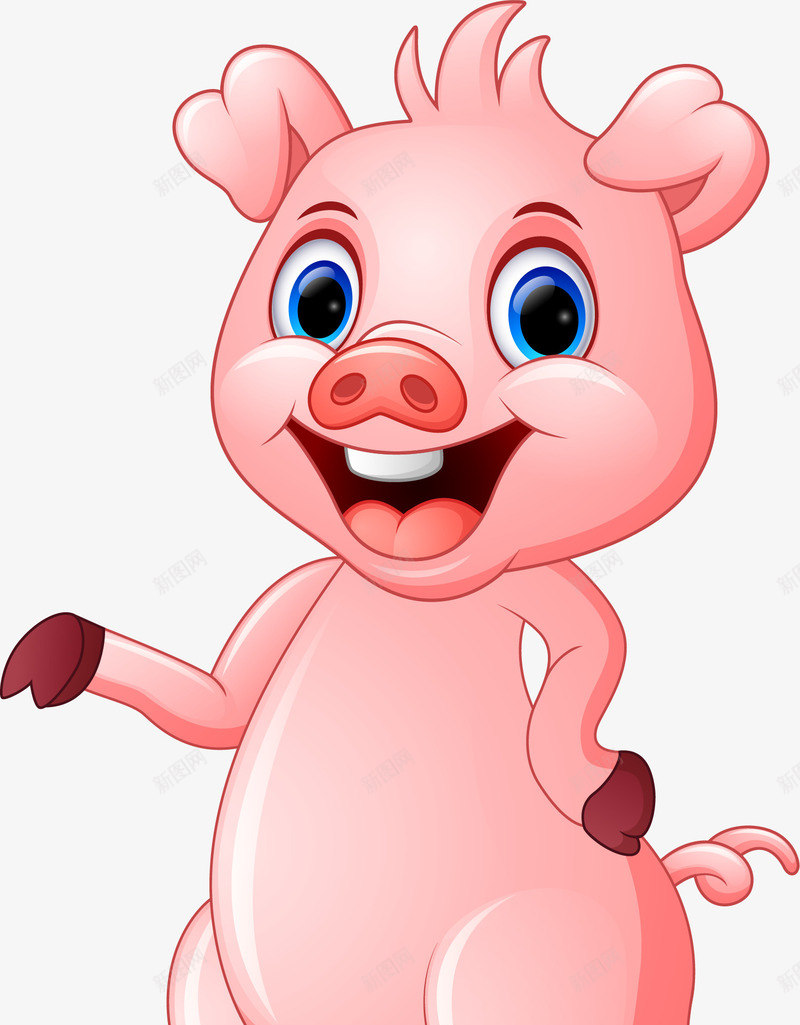 手绘卡通小猪猪png免抠素材_新图网 https://ixintu.com 免抠PNG 动画片 可爱 插画 漫画 站立的猪 站起来的小猪 粉红色卡通片