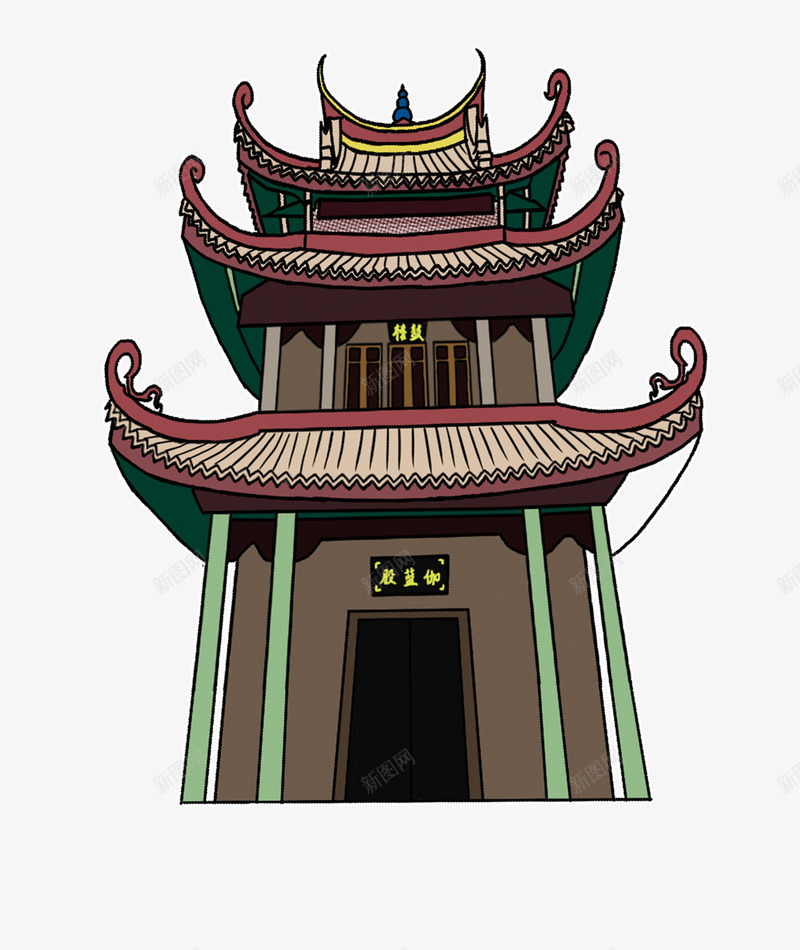 几层楼高寺庙png免抠素材_新图网 https://ixintu.com PNG素材 免费PNG 厦门 手绘 旅游 景点