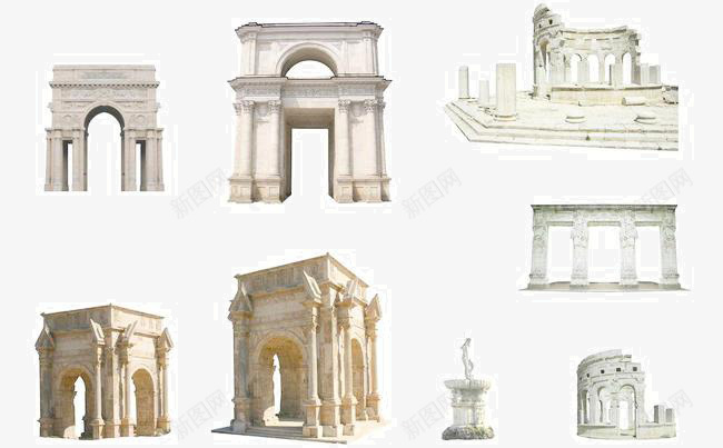 古希腊建筑png免抠素材_新图网 https://ixintu.com 套图 希腊 建筑 欧洲