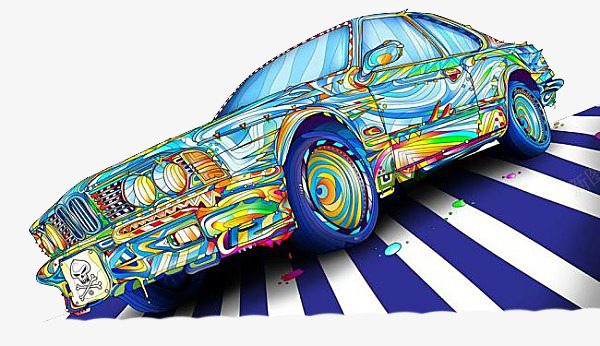 创意图案彩绘车子png免抠素材_新图网 https://ixintu.com png图片 创意 图案 彩绘 斑马线 条纹 炫酷 蓝色 跑车 车子