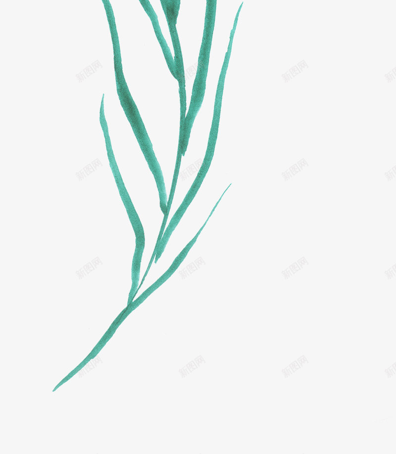 长条的创意美丽水彩叶子png免抠素材_新图网 https://ixintu.com 个性 创意 叶子 手绘 植物 水彩 蓝绿色 长条叶子