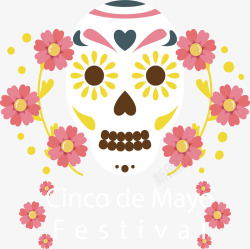 墨西哥风情骷髅面具矢量图素材