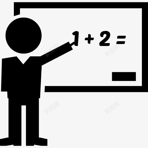 数学教师课堂教学白板图标png_新图网 https://ixintu.com 个人 教学 教师 教育 男 白板 站立 课堂