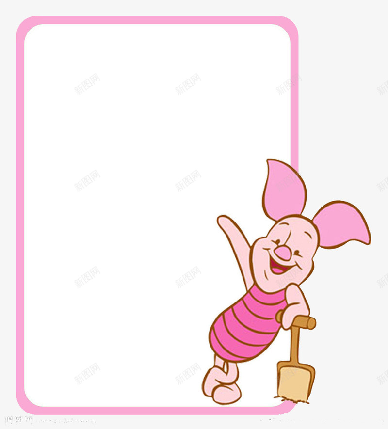 粉红猪宣传框png免抠素材_新图网 https://ixintu.com 可爱 宣传框 猪 粉红