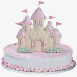 城堡粉红蛋糕素材