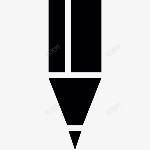 黑色的铅笔尖图标png_新图网 https://ixintu.com 书写 书写工具 办公用品 学校的材料 教育 笔 铅笔