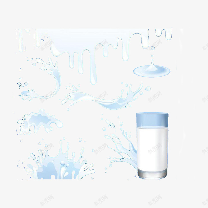 乳制品牛奶psd免抠素材_新图网 https://ixintu.com 卡通背景 卡通设计 奶粉 抽象设计 牛奶