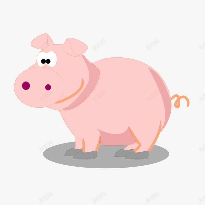 卡通粉红色的小猪矢量图ai免抠素材_新图网 https://ixintu.com 养殖场 农场 动物设计 卡通 小猪 粉红色 矢量图