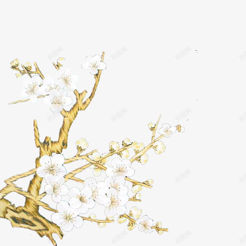 梅花png免抠素材_新图网 https://ixintu.com 手绘花纹 抽象 抽象文理 花朵 花纹 静物花