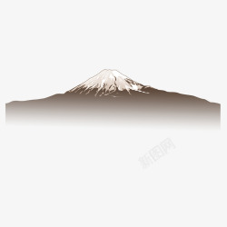 黑白色日本富士山素材