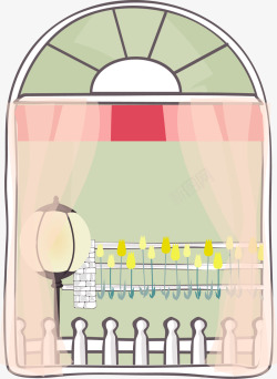 窗花丛卡通窗户高清图片