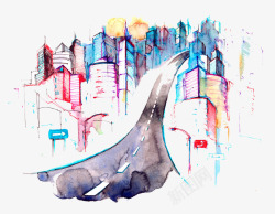 水墨公路水墨公路高清图片