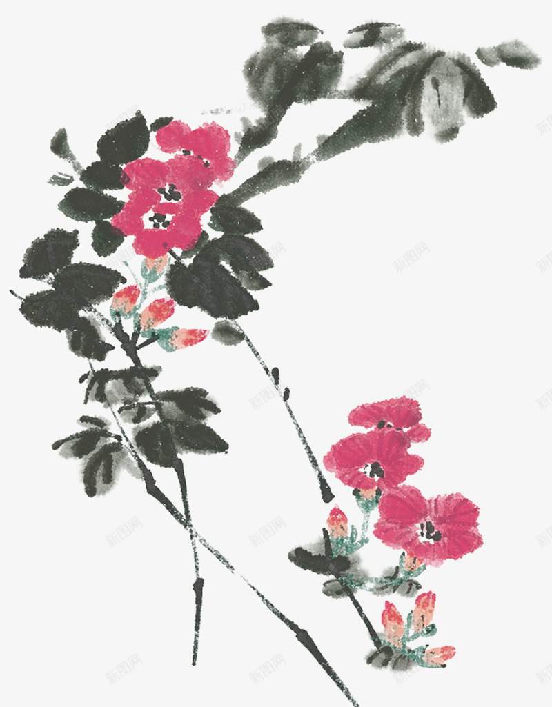 中国水墨画png免抠素材_新图网 https://ixintu.com 中国风 传统文化 国画 梅花 水墨画 清新淡雅