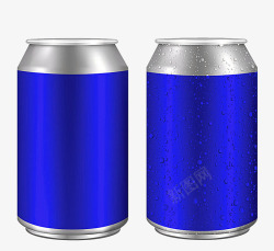 蓝色铁饮料罐饮料罐高清图片