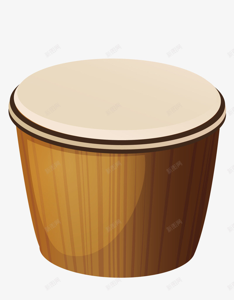 棕色的木桶矢量图ai免抠素材_新图网 https://ixintu.com 创意 卡通手绘 圆柱 抽象 木桶 棕色 矢量图