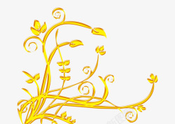 黄色古典花纹素材